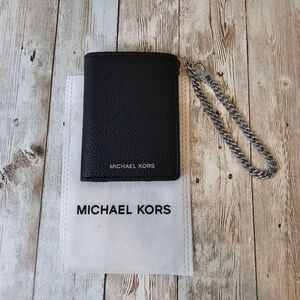 Michael Kors Mens Black Wallet cardholder with chain